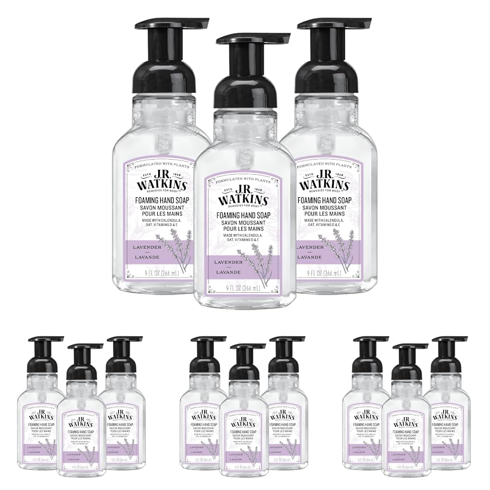 J.R. Watkins Moisturizing Foam Hand Soap Dispenser 3 Pack, Lemon, 9 fl oz