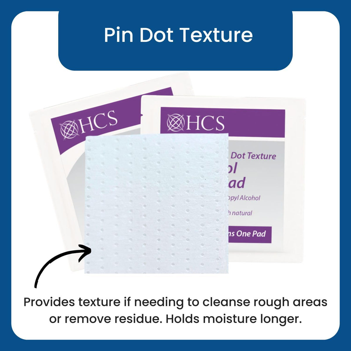 HCS Large Alcohol Prep Pads, 70% Isopropyl Alcohol Wipes for Injections