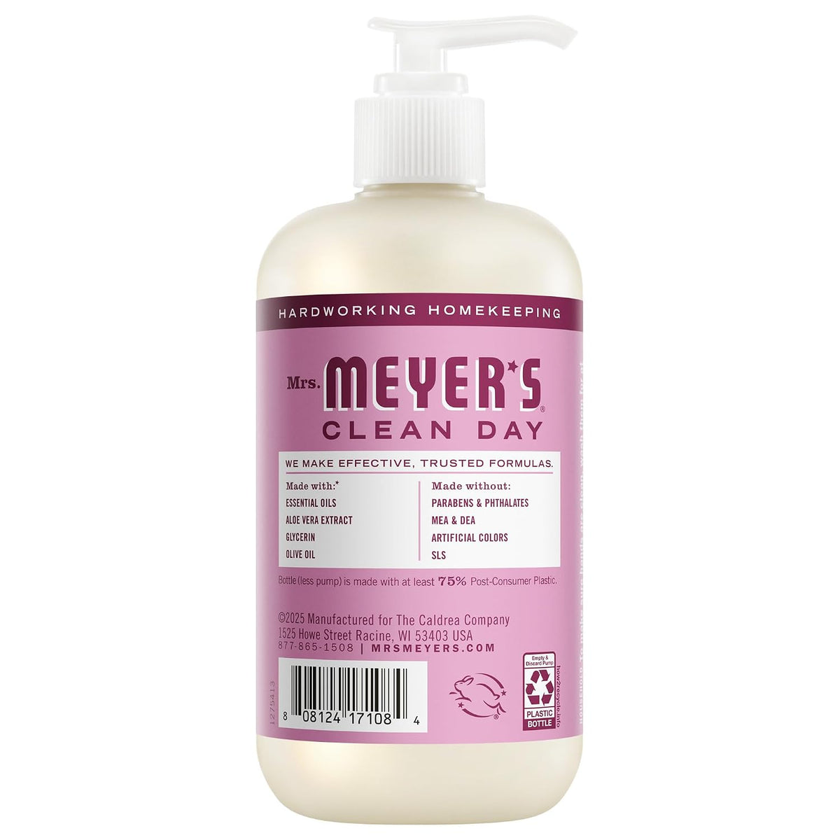 MRS. MEYER'S CLEAN DAY Hand Soap, Peony Scent, 12.5 Fl Oz Bottle - 3 Pack