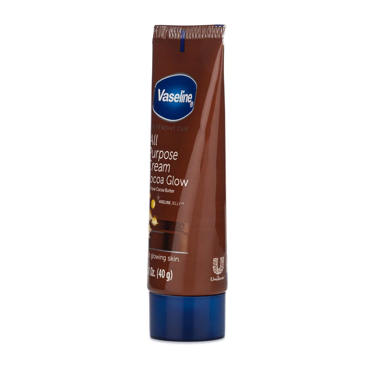 Vaseline All Purpose Cream Cocoa Glow, with Pure Cocoa Butter, 4-Pack, 1.41 FL Oz Each, 4 Tubes