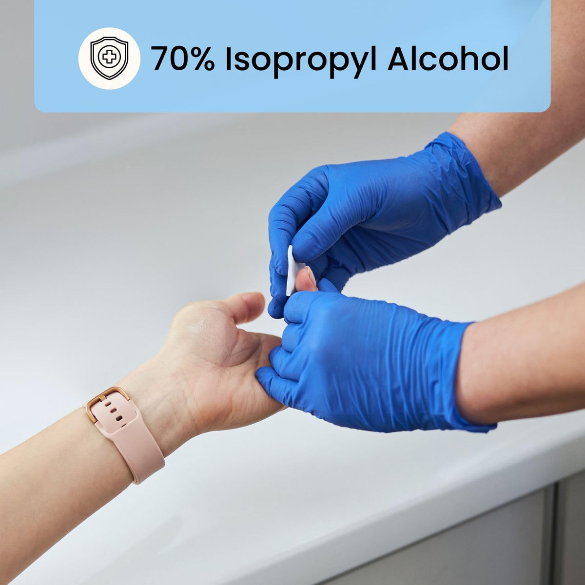 HCS Medium Alcohol Prep Pads - 70% Isopropyl Alcohol Wipes, Individually Wrapped - 2 ply, Textured, Sterile Skin Prep Swabs (200/Box)