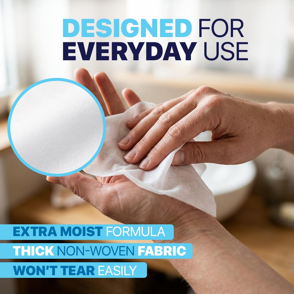 90 Large Alcohol Wipes - 75% Ethyl Alcohol Hand Wipes - 6 Packs of 15 - Fragrance Free, Skin Safe, Latex Free for Travel, Nails