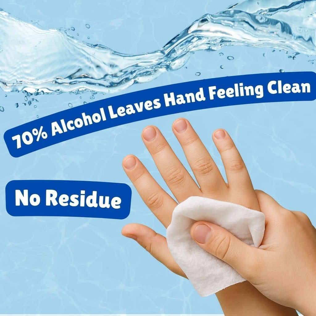 Tazza Alcohol Wipes - Unscented, Travel Hand Cleaning Wipes - 80 Ct (Pack of 6, 480 Wipes)