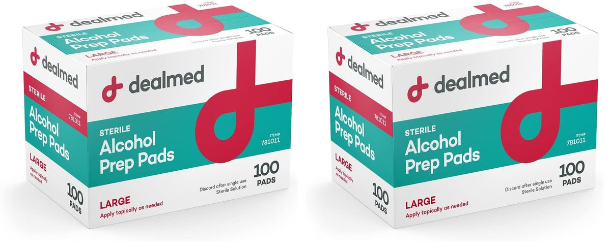 Dealmed Alcohol Prep Pads - 70% Alcohol, Sterile Wipes - 200 Count