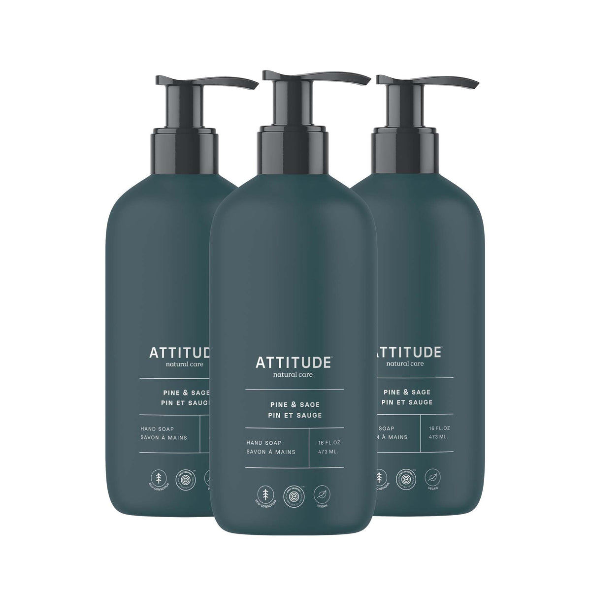 ATTITUDE Liquid Hand Soap, EWG Verified, Plant and Mineral-Based, Vegan Personal Care Products, Vanilla Caramel, 16 Fl Oz