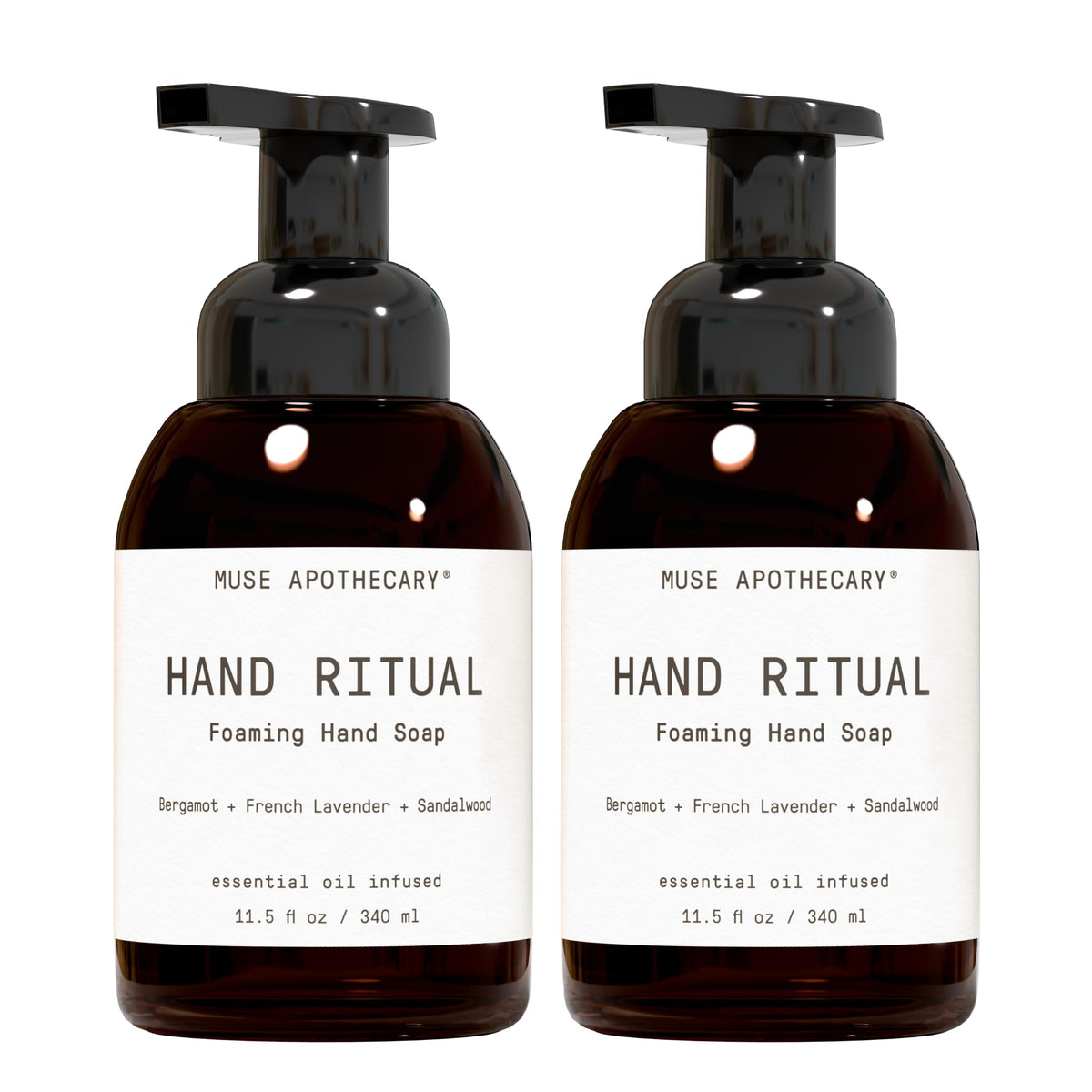 Muse Apothecary Hand Ritual - Aromatic and Nourishing Hand Soap, Infused with Natural Aromatherapy Essential Oils - USDA Certified Biobased - 16 oz, Aloe + Eucalyptus + Lavender, 2 Pack