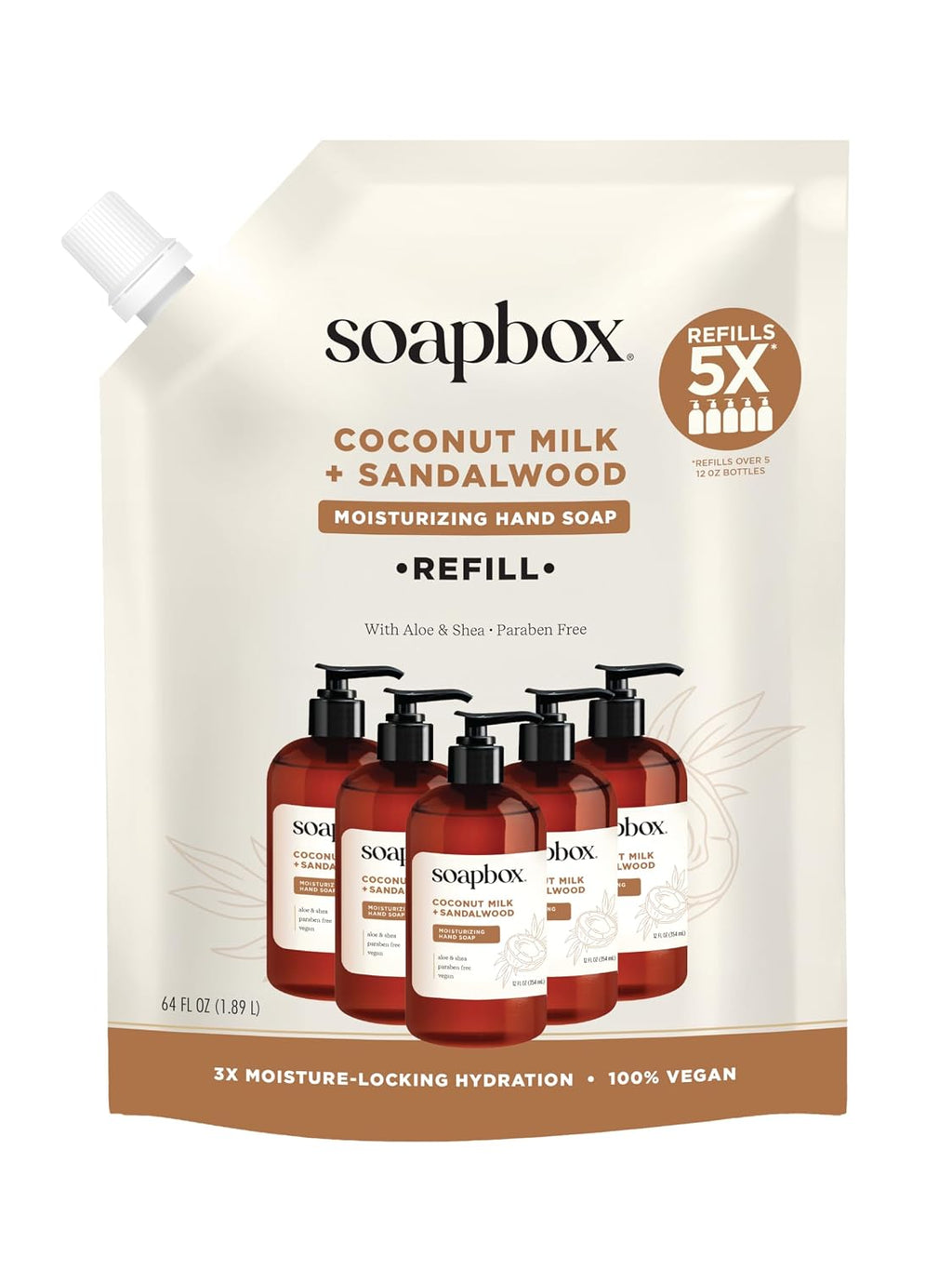 Soapbox Coconut Milk & Sandalwood Liquid Hand Soap Refill - 64oz
