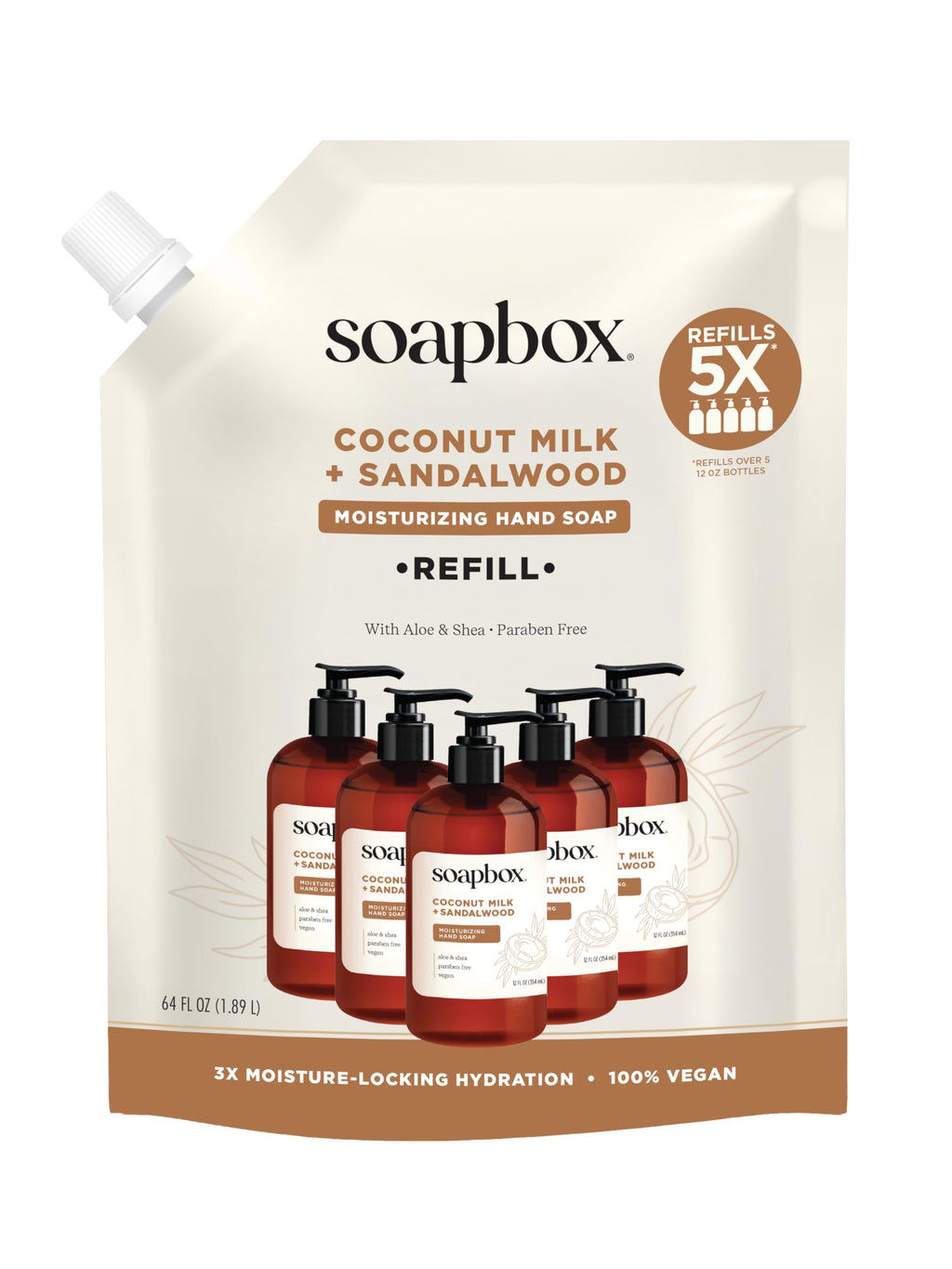 Soapbox Coconut Milk & Sandalwood Liquid Hand Soap Refill - 64oz