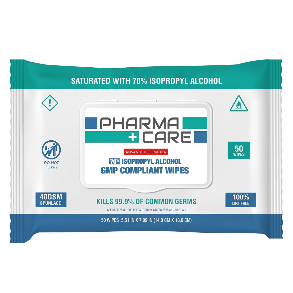 PharmaCare Advanced Formula 70% Alcohol Wipes - (50 Count) 3 Packs