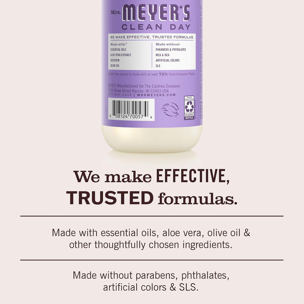 MRS. MEYER'S CLEAN DAY Hand Soap,Lilac Scent, 12.5 Fl Oz Bottle