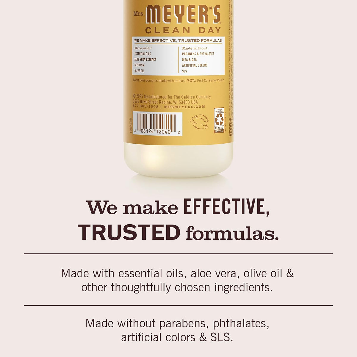 MRS. MEYER'S CLEAN DAY Hand Soap, Honeycomb Scent, 12.5 Fl Oz Bottle