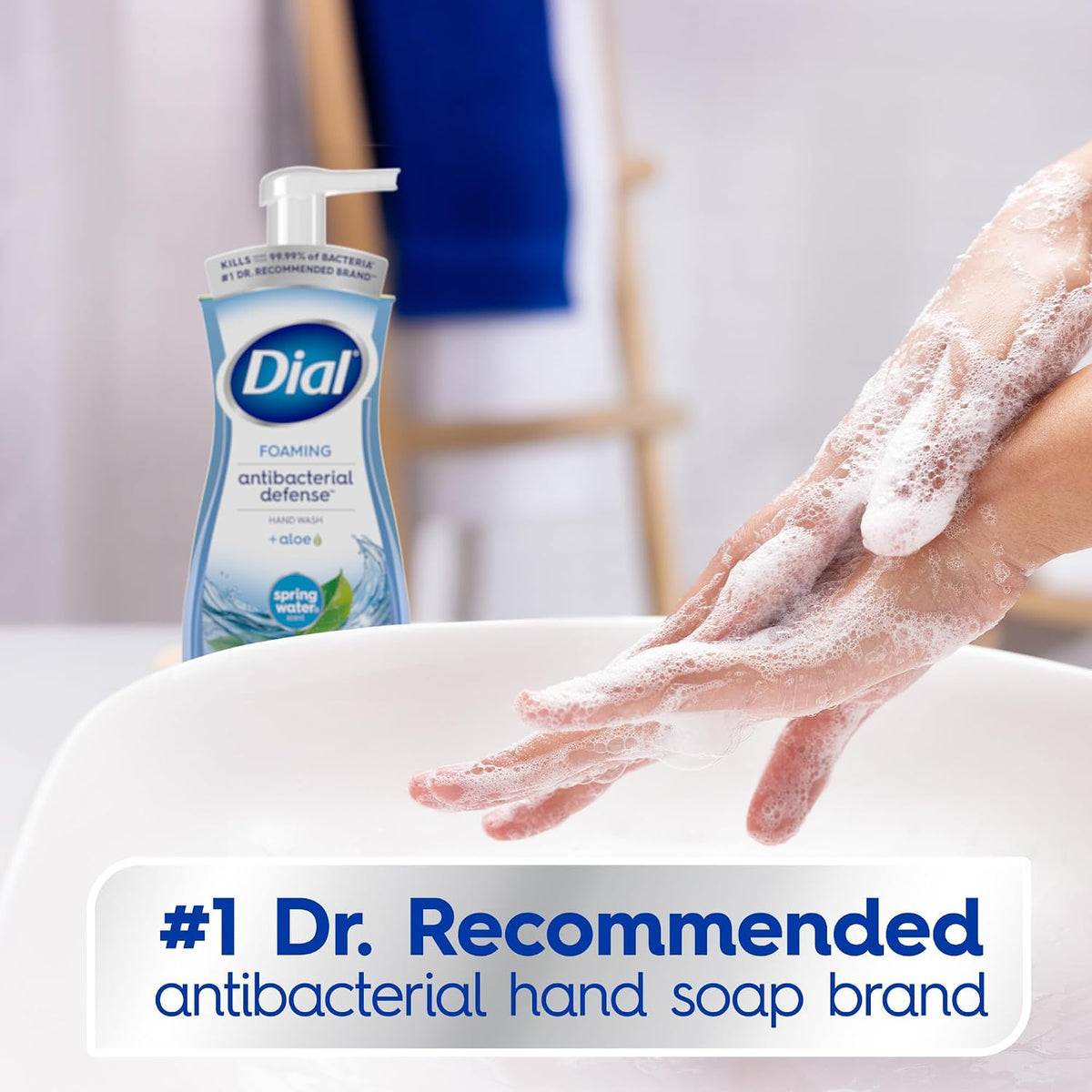 Dial Antibacterial Foaming Hand Soap, Spring Water Scent, 7.5 Fl Oz, 6-Pack