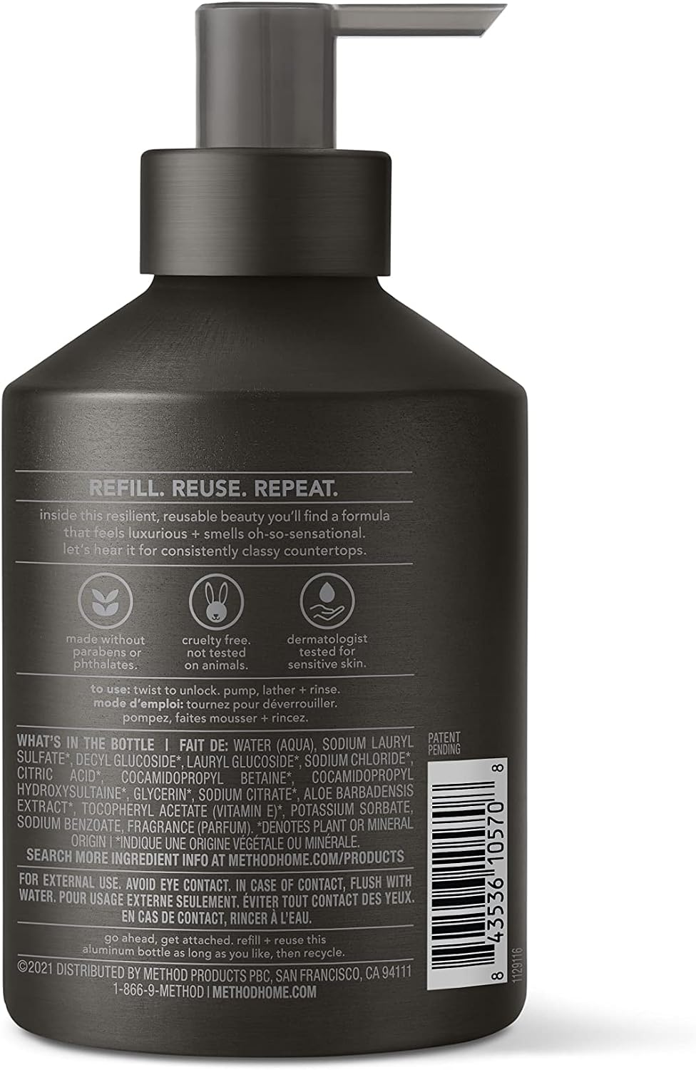 method Gel Hand Soap, Vetiver + Amber, 12 fl oz, 3 Pack
