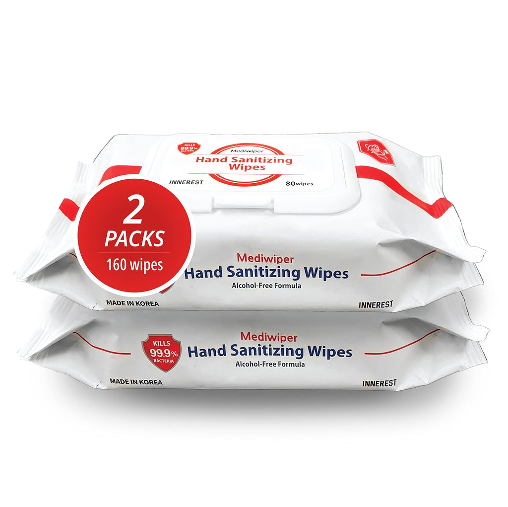 MEDIWIPER 80ct Alcohol-Free Hand Sanitizing Wipes Unscnted Wet Wipe, Hand Sanitizer (320 Wipes (80 * 4))