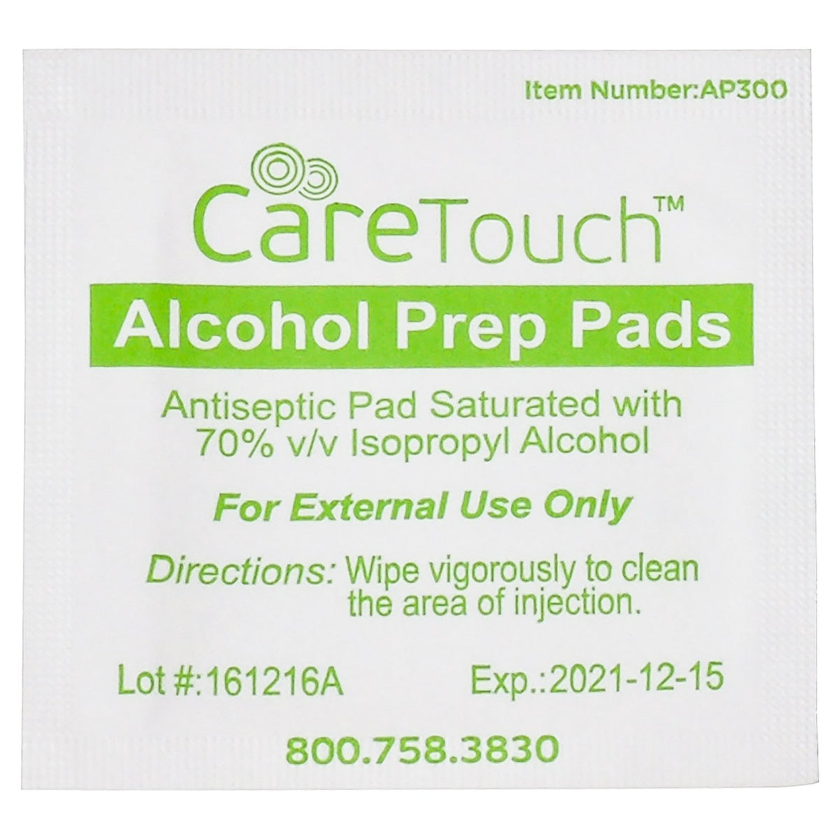 Care Touch Sterile Alcohol Prep Pads, Medium 2-Ply - 400 Alcohol Wipes (CTAP400-VC)