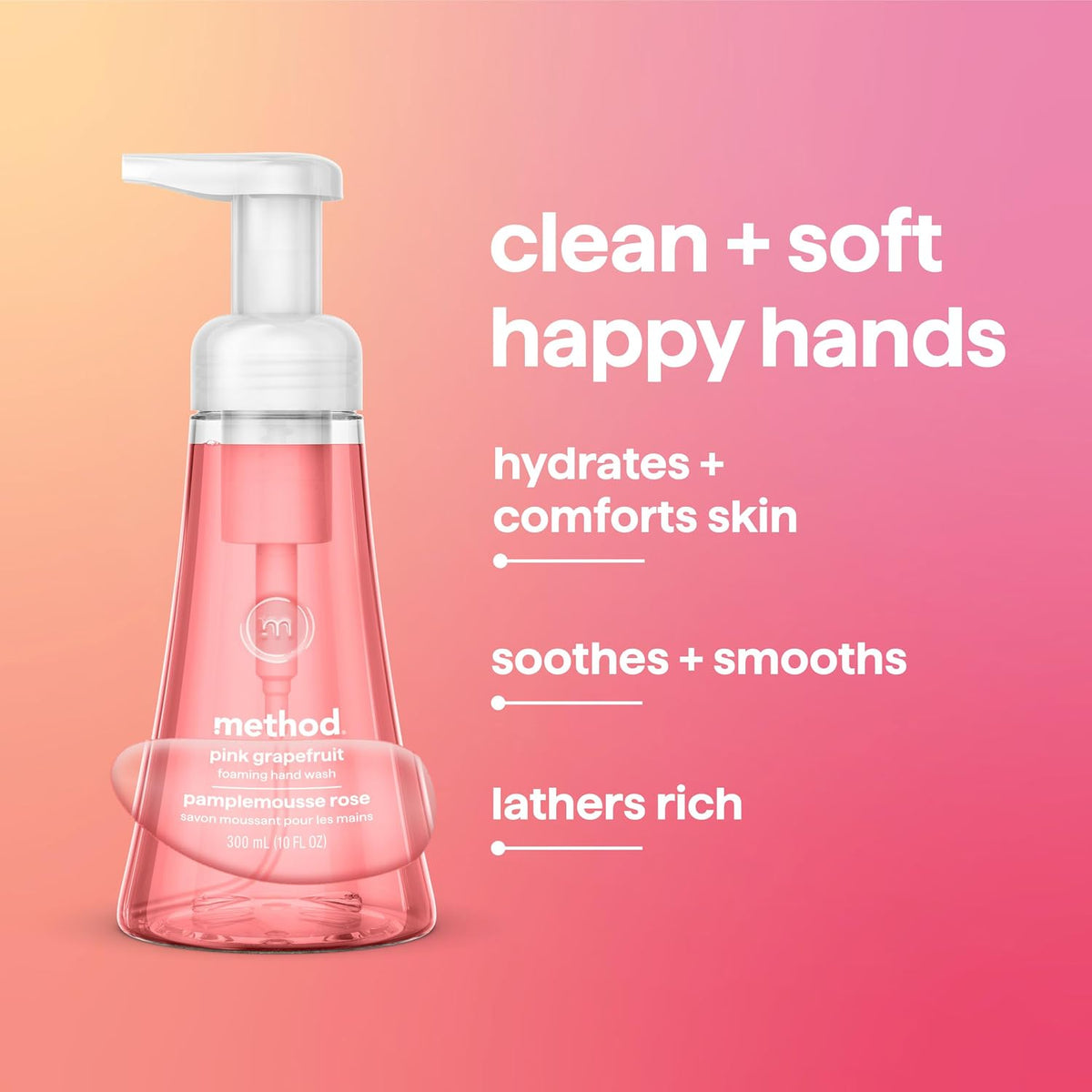 method Foaming Hand Wash, Pink Grapefruit, 10 fl oz, 6 pack