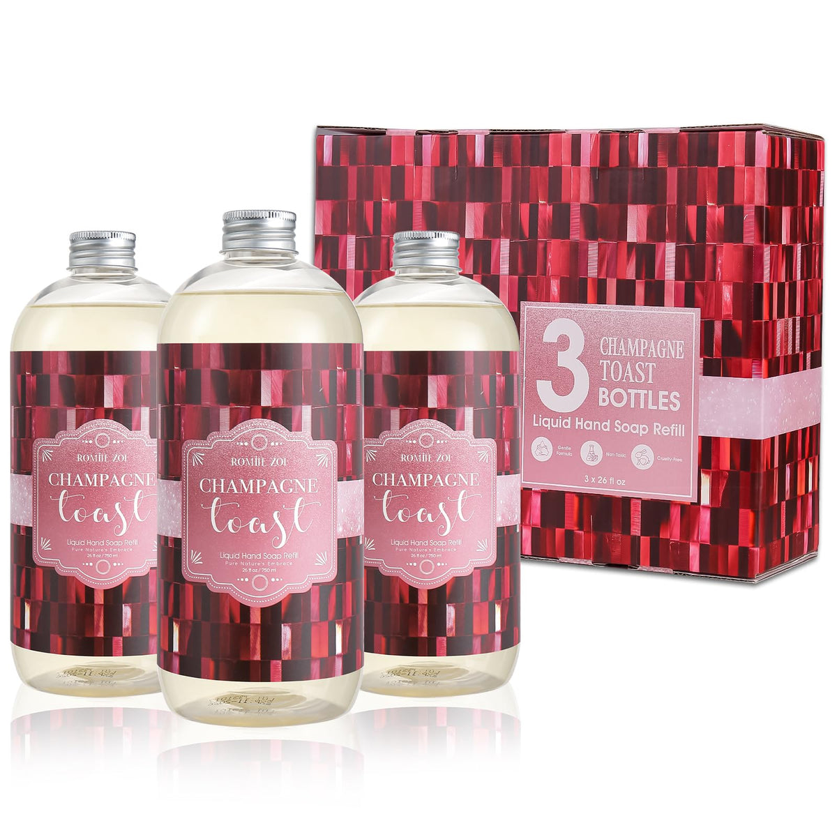 ROMIIE ZOI Liquid Hand Soap Refill, Eucalyptus Mint, 26 Fl Oz, 3-Pack