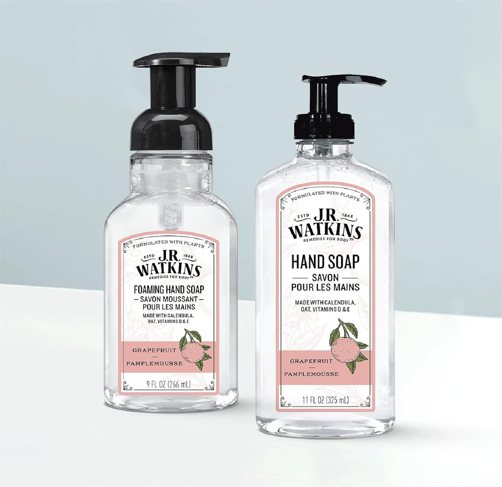 J.R. Watkins Gel Hand Soap Dispenser 3 Pack, Grapefruit, 11 fl oz