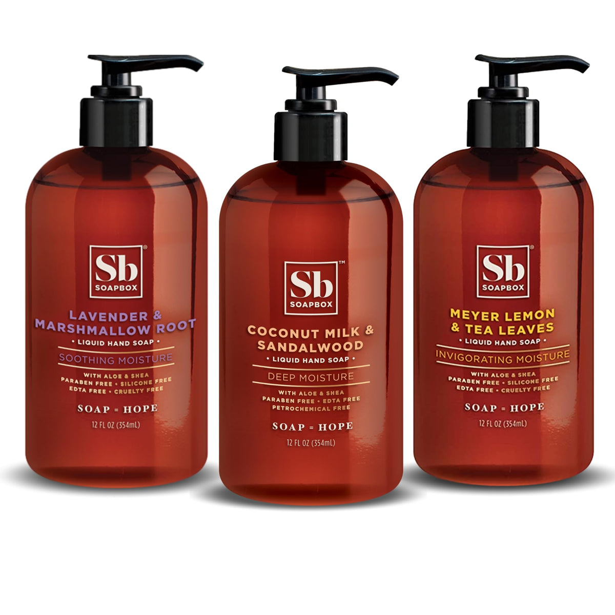 Soapbox Coconut Milk & Sandalwood Liquid Hand Soap - Hand Wash - 3 Pack