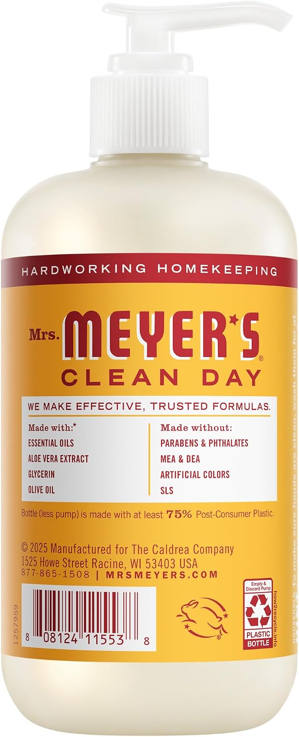 MRS. MEYER'S CLEAN DAY Hand Soap, Clementine Scent, 12.5 Fl Oz Bottle