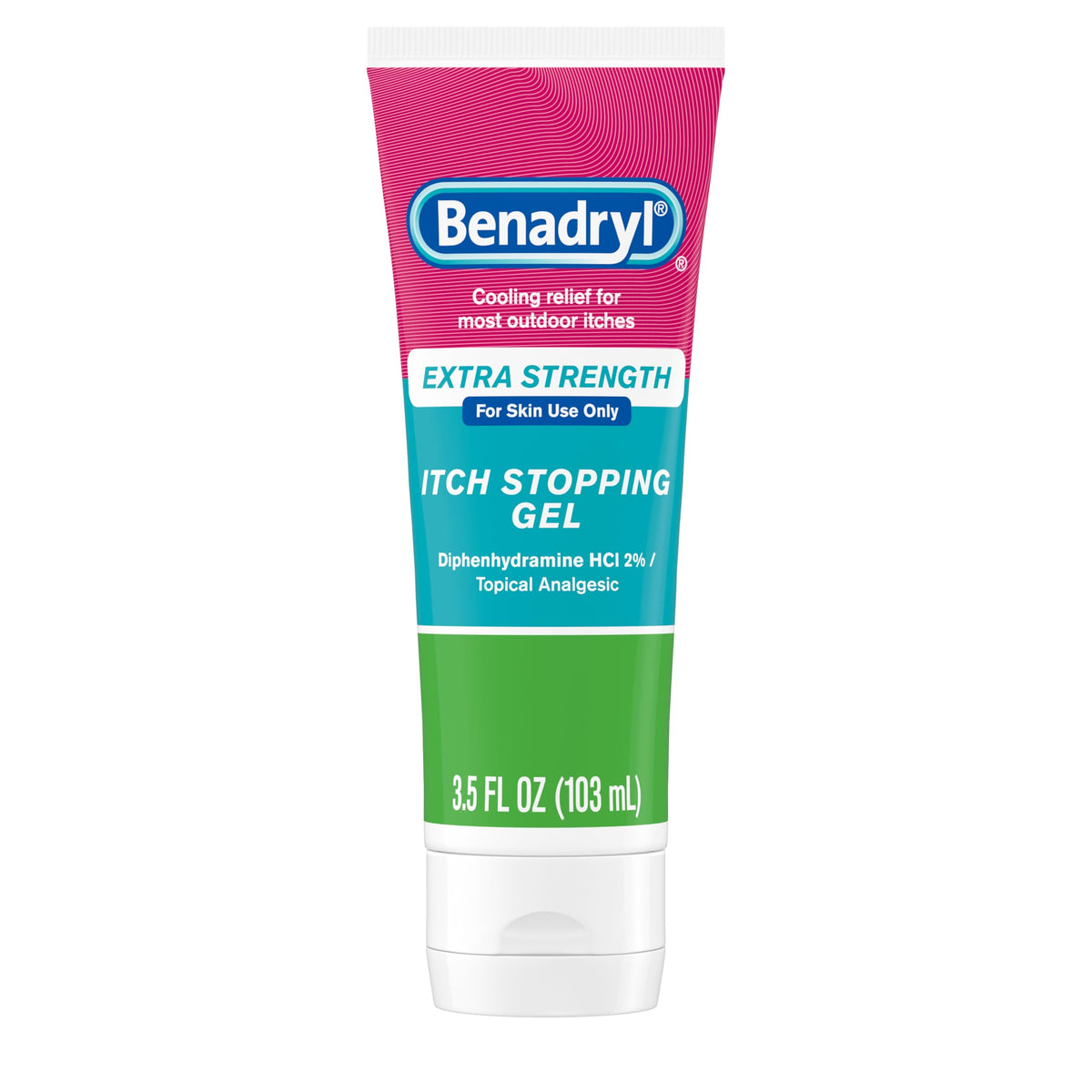 Benadryl Itch Relief Gel Extra Strength, 2% Diphenhydramine HCl, 3.5 fl. Oz