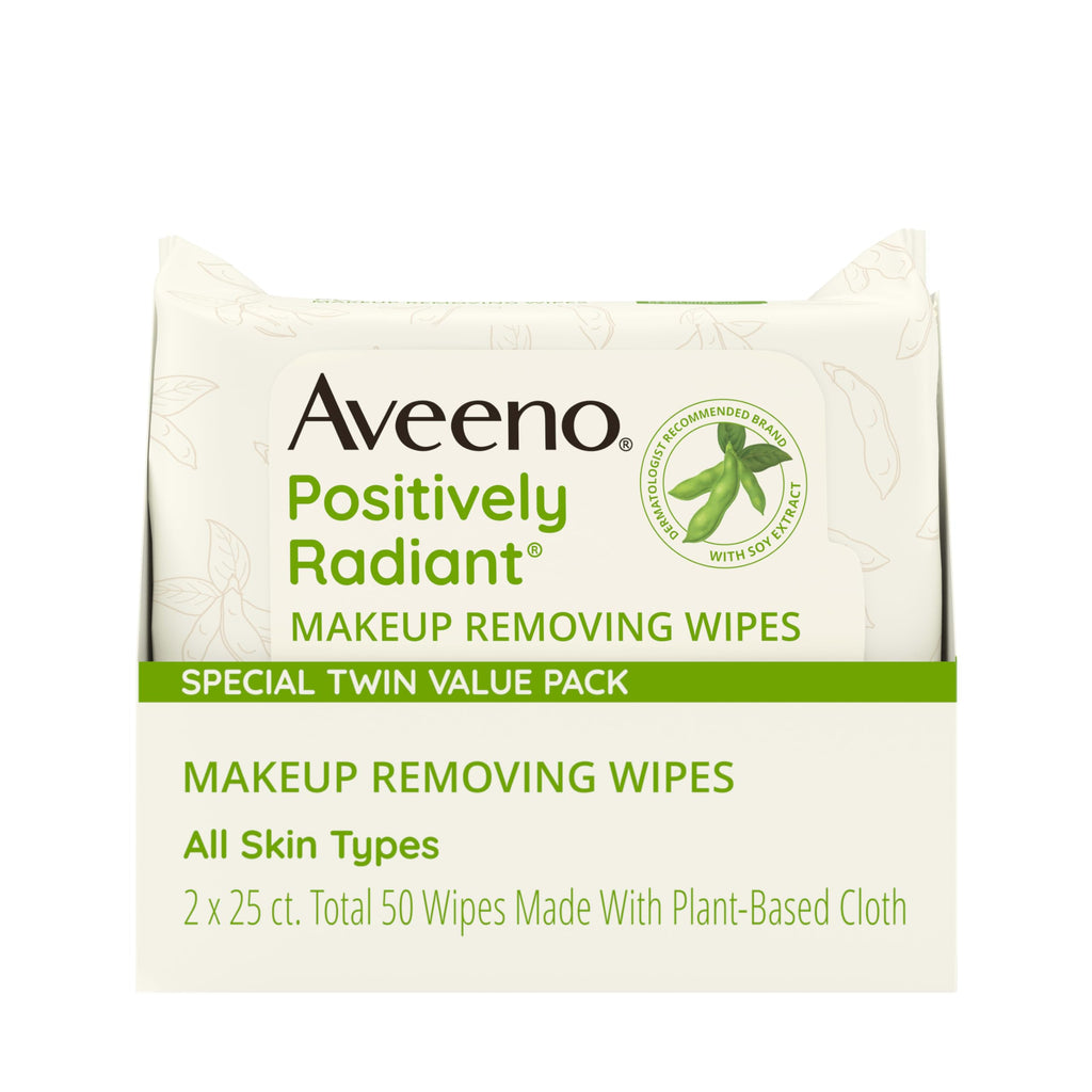 Aveeno Calm + Restore Unscented Makeup Remover Wipes, Fragrance-Free, 25 Ct