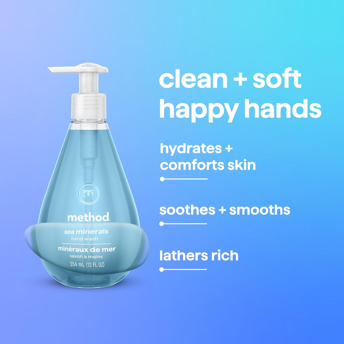method Gel Hand Wash, Sea Minerals, 12 fl oz
