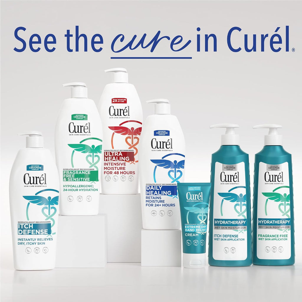 Curel Extreme Dry Hand Relief, Dermatologist Recommended, Long-Lasting Cream For Dry Hands, Paraben Free, Fragrance-Free Hand Lotion, 3 Oz