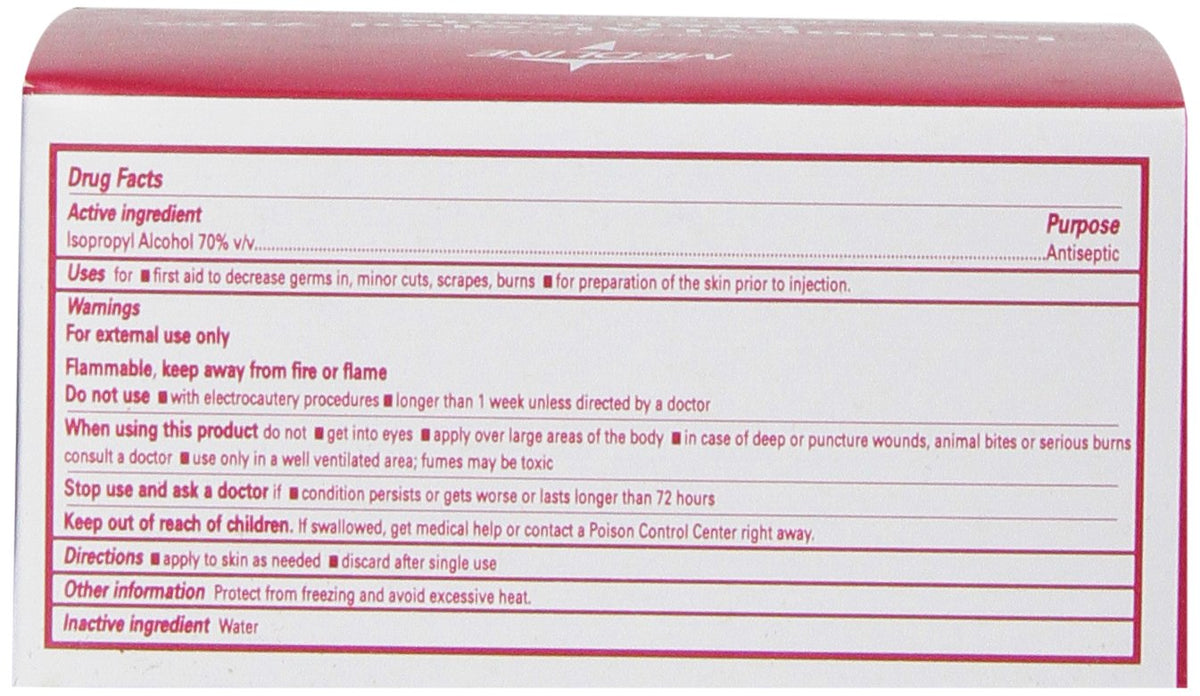 Medline Isopropyl Alcohol Pads, Sterile, Medium, Box of 200