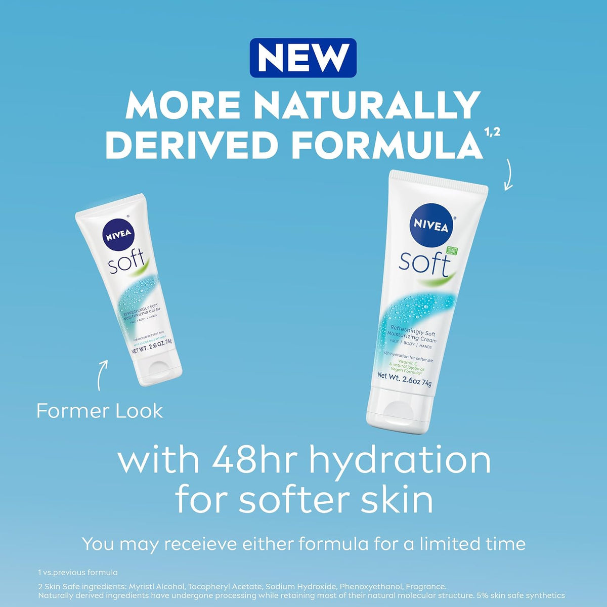 NIVEA Soft Refreshingly Soft Moisturizing Cream, Multipack, 3 x 2.6 OZ