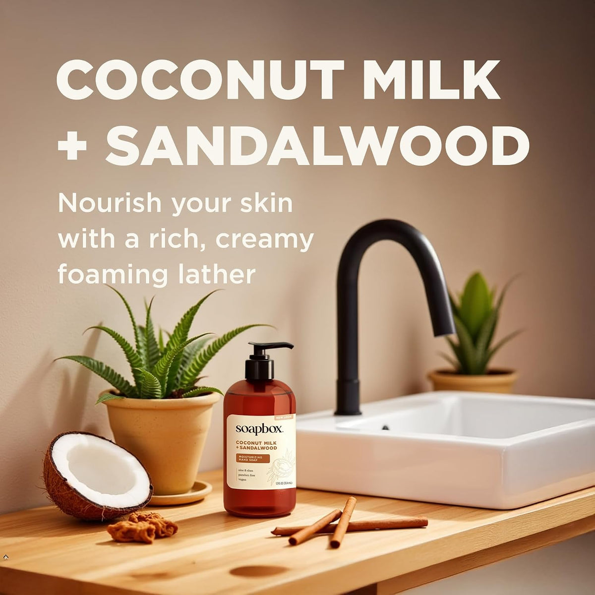 Soapbox Coconut Milk & Sandalwood Liquid Hand Soap Refill - 64oz