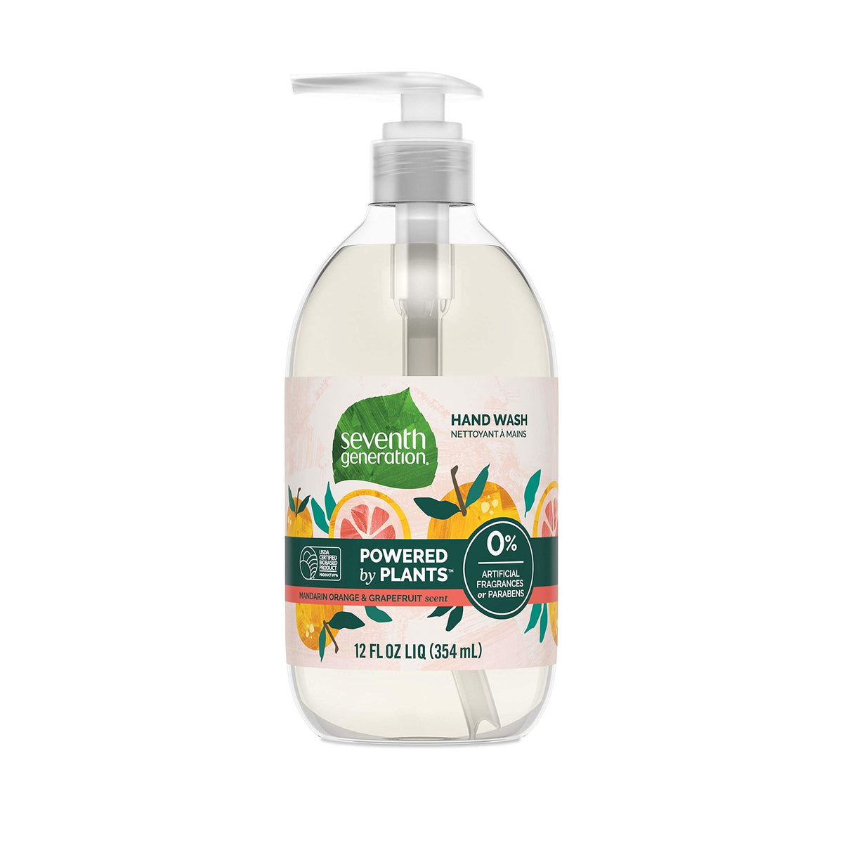 Seventh Generation Hand Soap, Mandarin Orange & Grapefruit, 12 oz, 8 Pack
