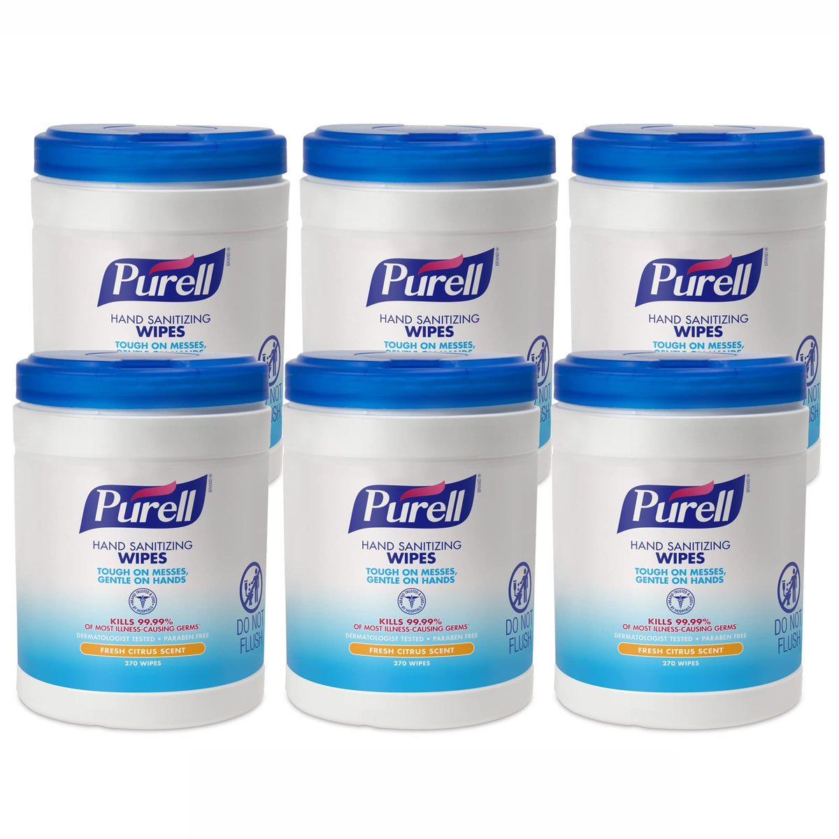 Purell Hand Sanitizing Wipes Canister, Clean Scent, 6pk x 40ct, 9120-06-CMR