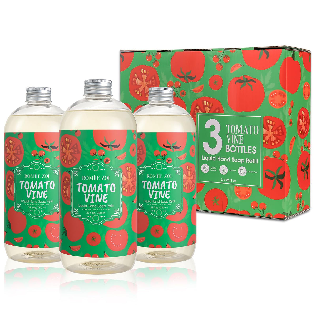 ROMIIE ZOI Liquid Hand Soap Refill, Eucalyptus Mint, 26 Fl Oz, 3-Pack