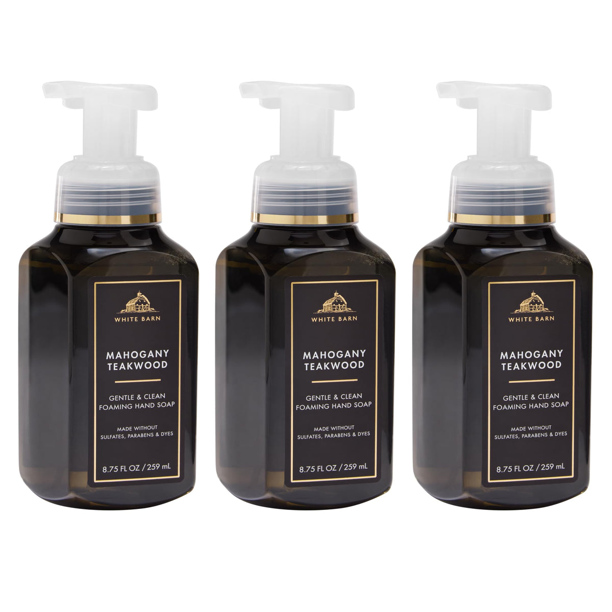 Bath & Body Works Foaming Hand Soap, Mahogany Teakwood, 3 Pack