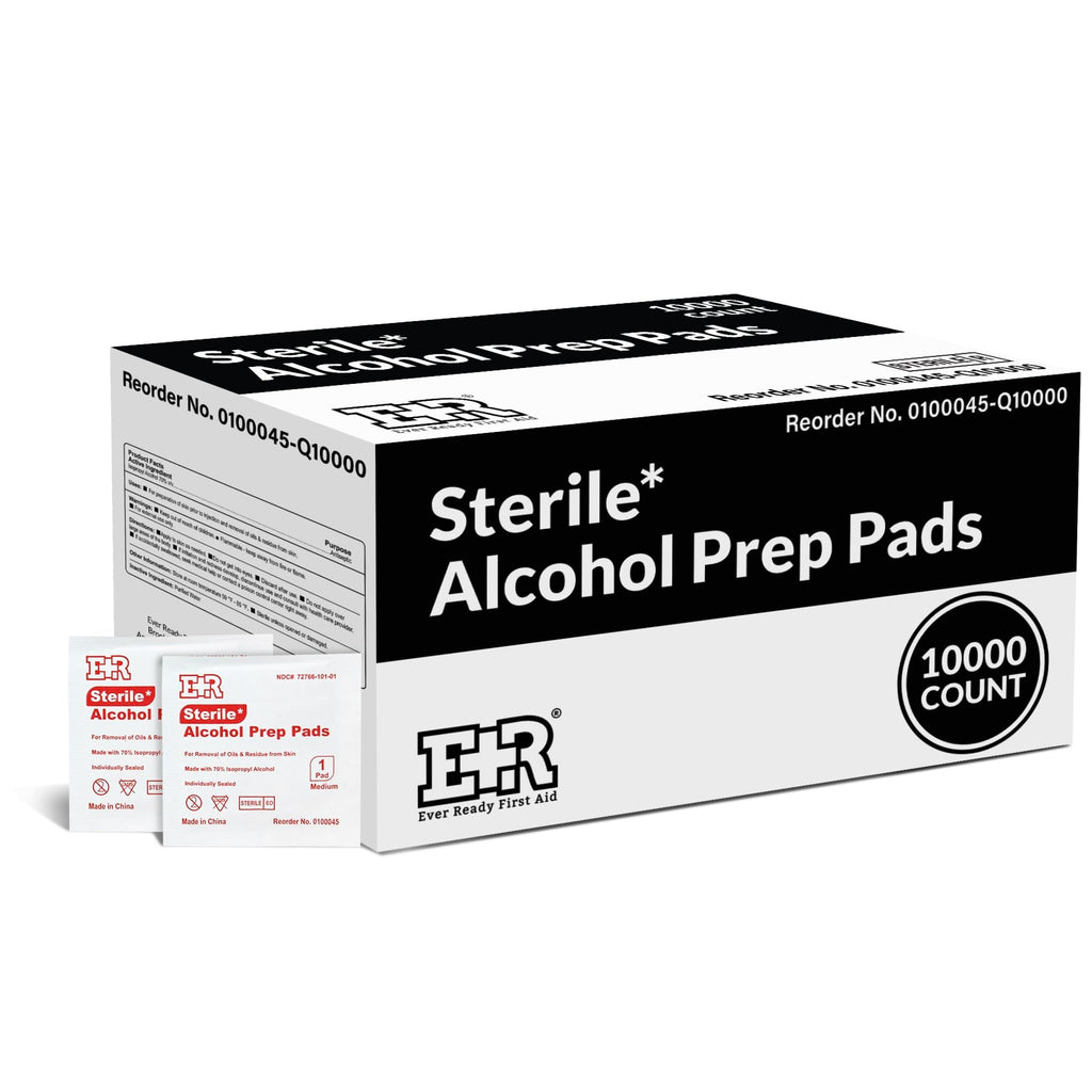 Ever Ready First Aid Alcohol Prep Pads, Medium 2-Ply Alcohol Wipes, individually wrapped Swabs, Saturated With 70% Isopropyl Alcohol - 400 Count