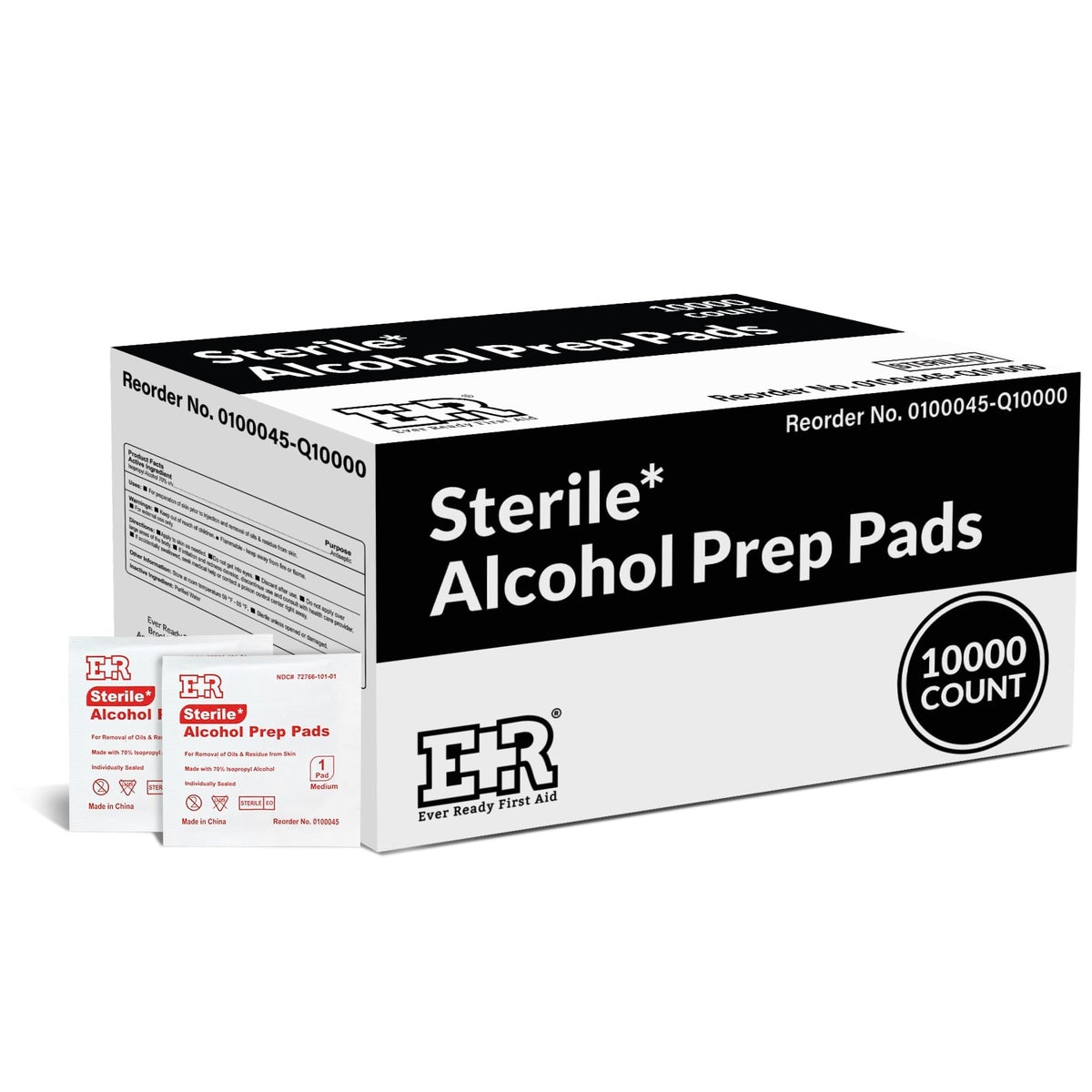 Ever Ready First Aid Alcohol Prep Pads, Medium 2-Ply Alcohol Wipes, individually wrapped Swabs, Saturated With 70% Isopropyl Alcohol - 400 Count