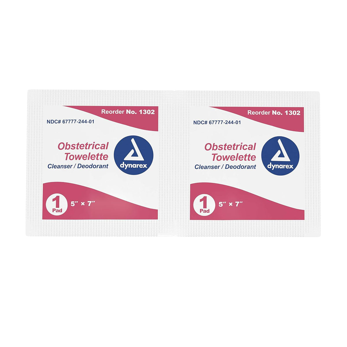 Dynarex 5 x 7" Obstetrical Towelettes - Benzalkonium Chloride Wipes with 5% Alcohol - Pre-Moistened, Scented & Individually Wrapped Sanitizing Wipes - 1 Box of 100 Wipes