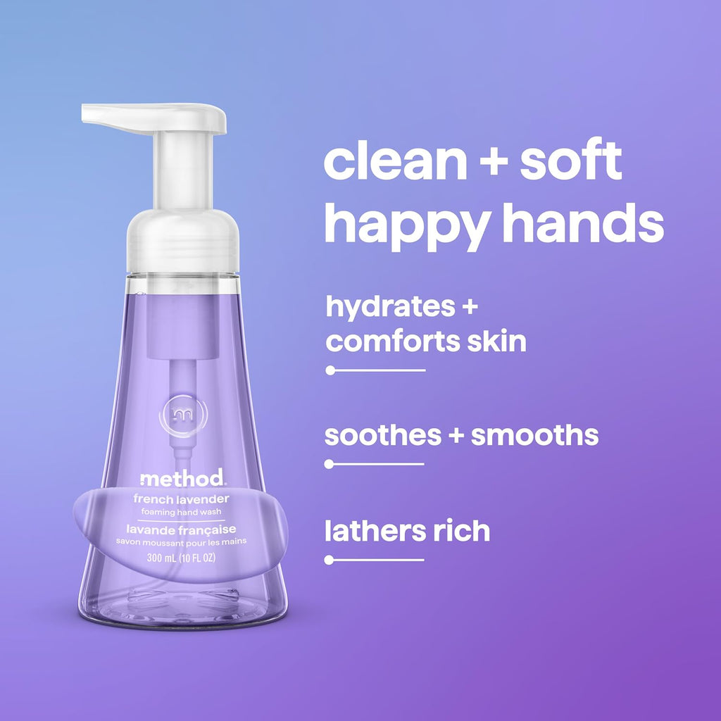 method Foaming Hand Wash, French Lavender - Leaves Hands Feeling Soft & Clean, Notes of Lavender, Bergamot & Chamomile, 10 fl oz, 6 pack