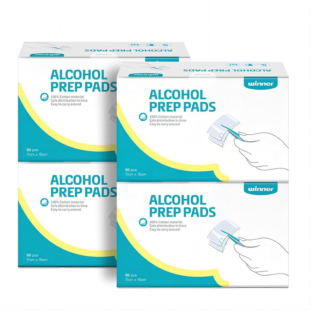 Winner Alcohol Prep Pads, 6 x 4 in, 70% Isopropyl Alcohol, 200 Count