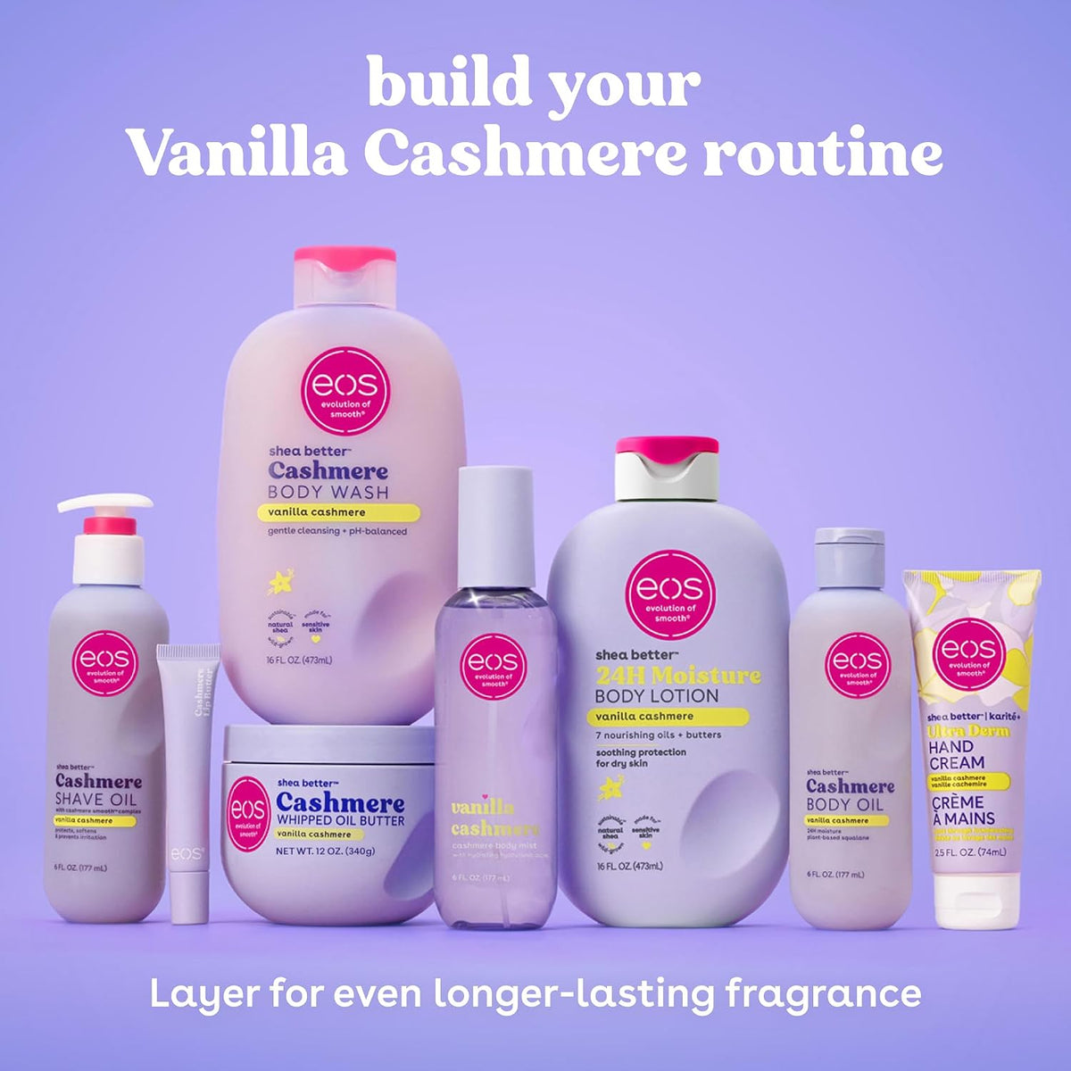 eos Shea Better Hand Cream - Vanilla Cashmere Hand Lotion | Instant Hydration + Lasting Protection | 2.5 oz (Pack of 2)