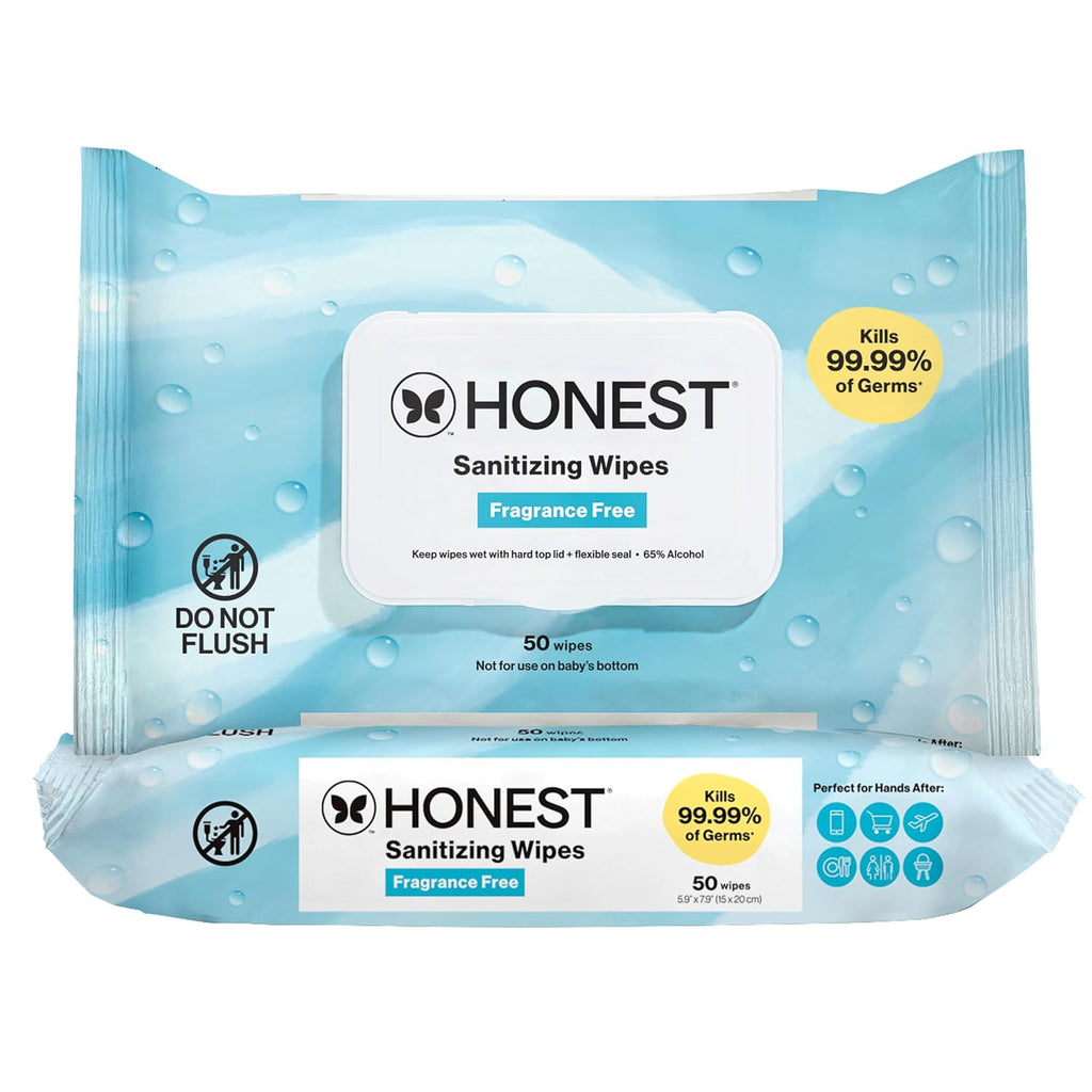 The Honest Company Sanitizing Wipes, Fragrance-Free, Antibacterial, 100ct