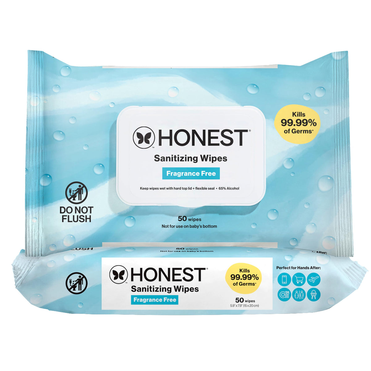 The Honest Company Sanitizing Wipes, Fragrance-Free, Antibacterial, 100ct