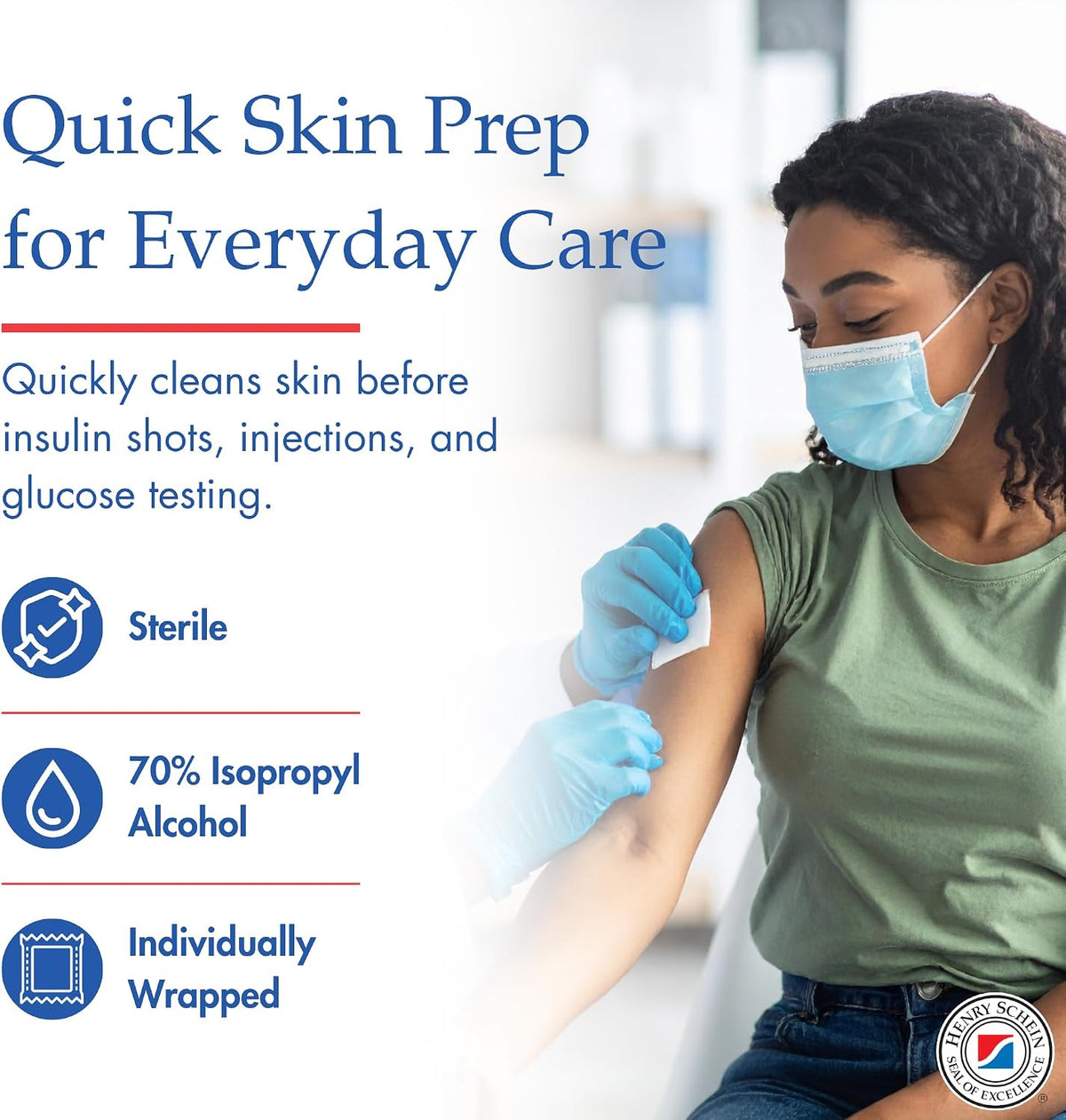 Henry Schein Medium Alcohol Prep Pads, 70% IPA, 2-ply, Sterile, 200 Ct