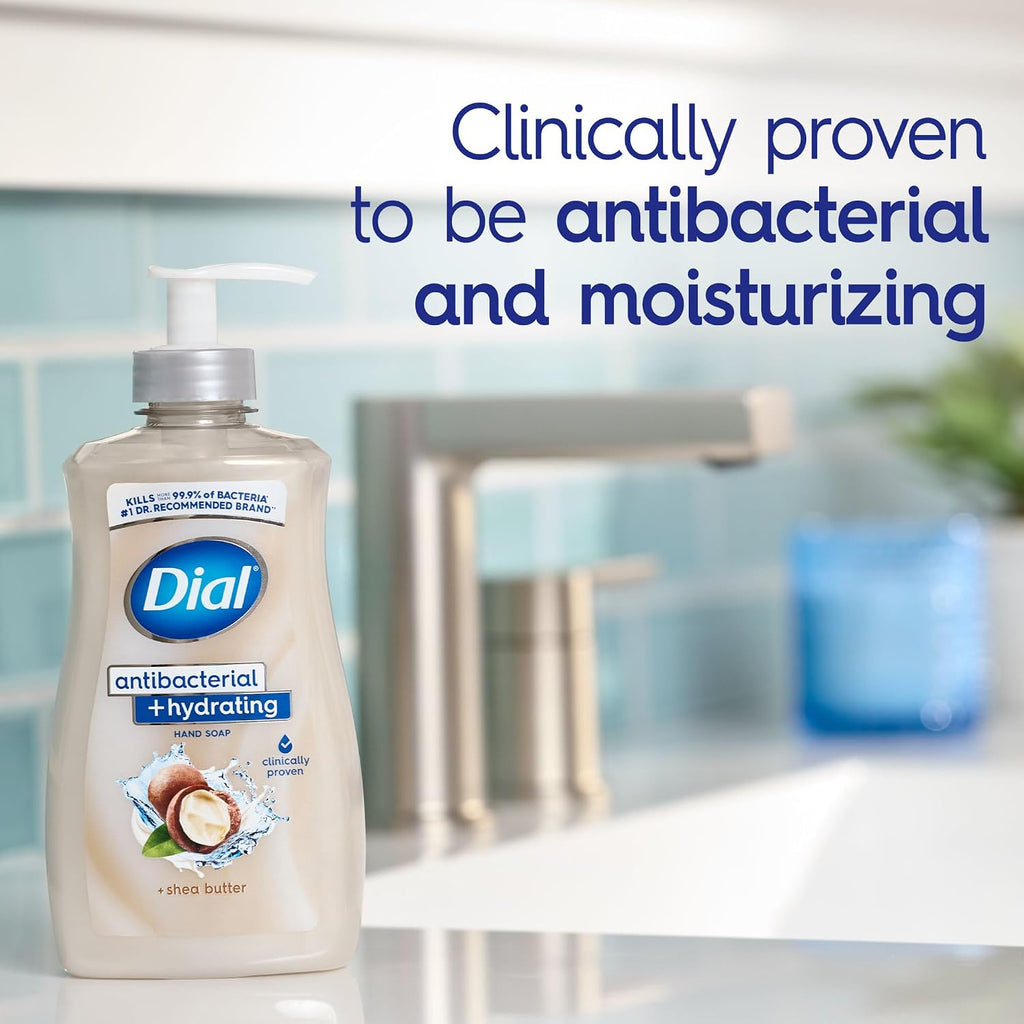 Dial Antibacterial Liquid Hand Soap, Shea Butter, 11oz, 4-Pack