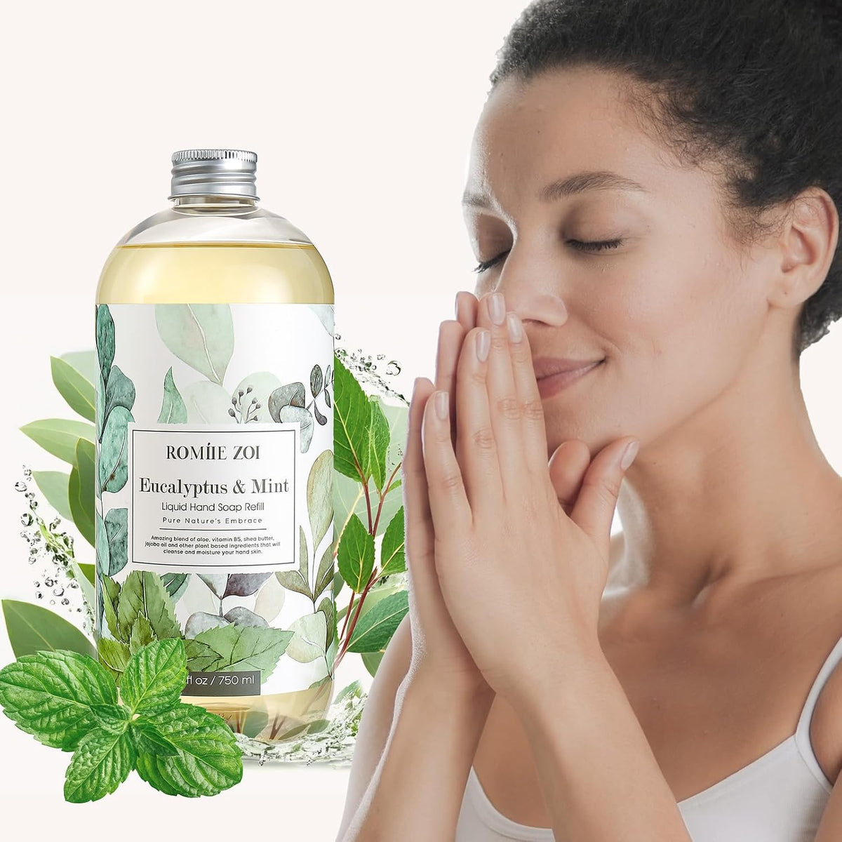ROMIIE ZOI Liquid Hand Soap Refill, Eucalyptus Mint, 26 Fl Oz, 3-Pack