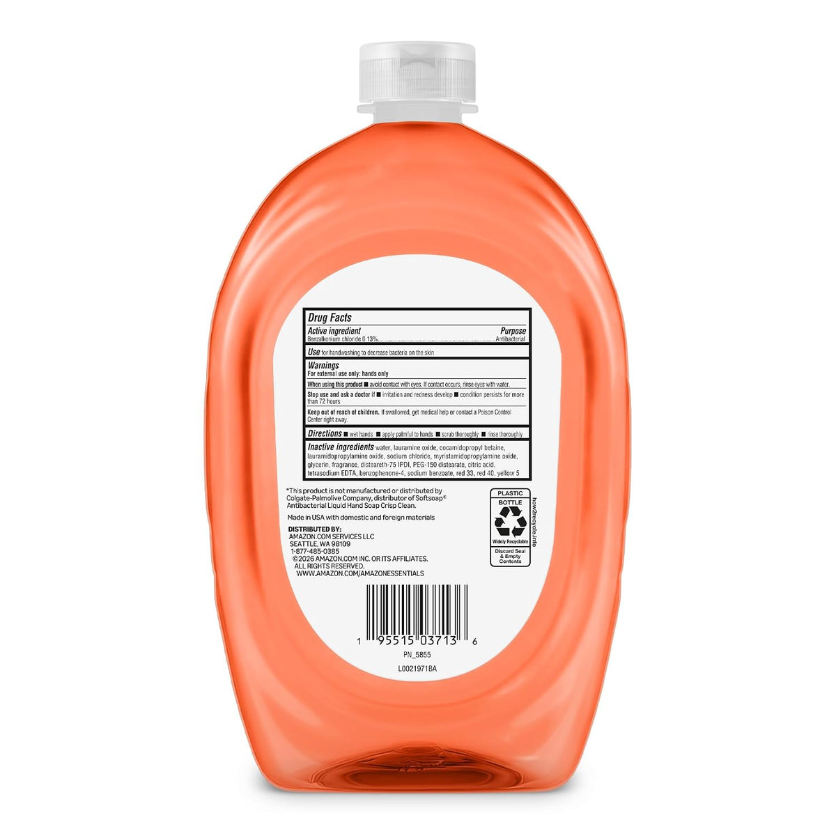 Amazon Basics Liquid Hand Soap Refill, Light Moisturizing, Triclosan-Free, Dermatologist-Tested, pH Balanced, Citrus, 50 Fl Oz (Pack of 2) (Previously Solimo)