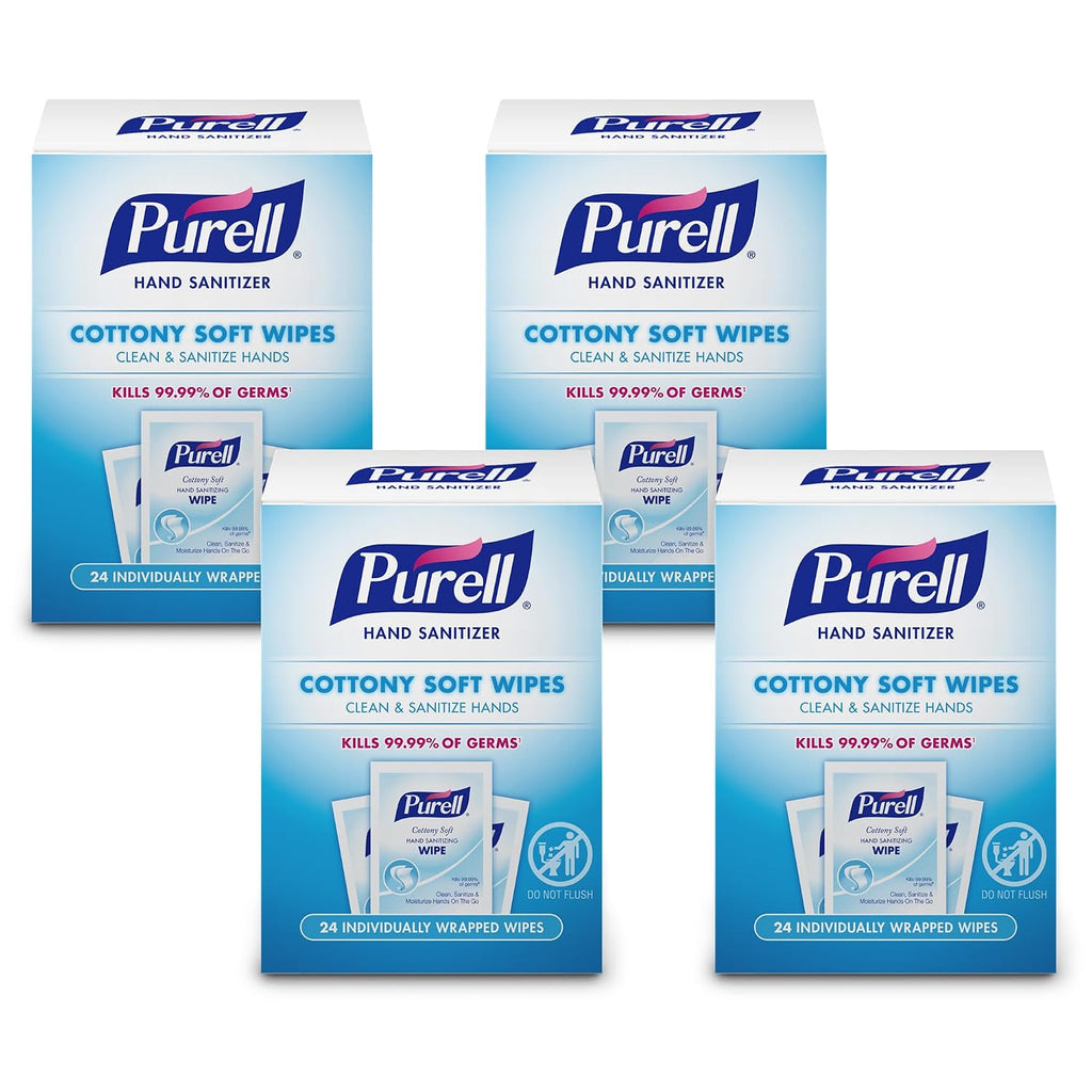 Purell Cottony Soft Hand Sanitizing Wipes, Scented, 4pk x 24ct, 9029-04-CMR