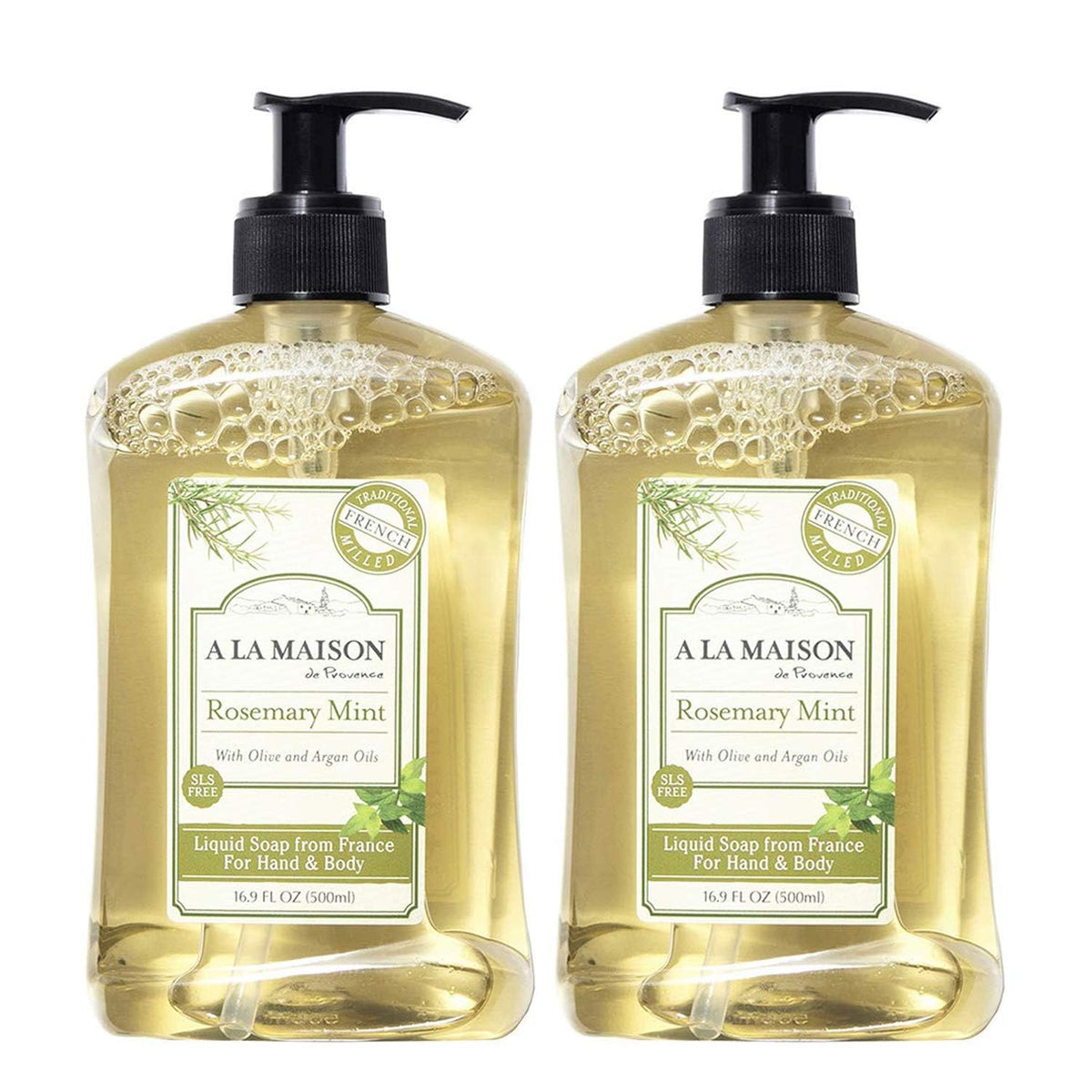 A LA MAISON French Liquid Hand Soap, Citrus Blossom - Natural Hand Wash Made with Essential Oils - Biodegradable, Plant-Based, Vegan, Cruelty-Free, Alcohol & Paraben Free (16.9 oz, 2 Pack)
