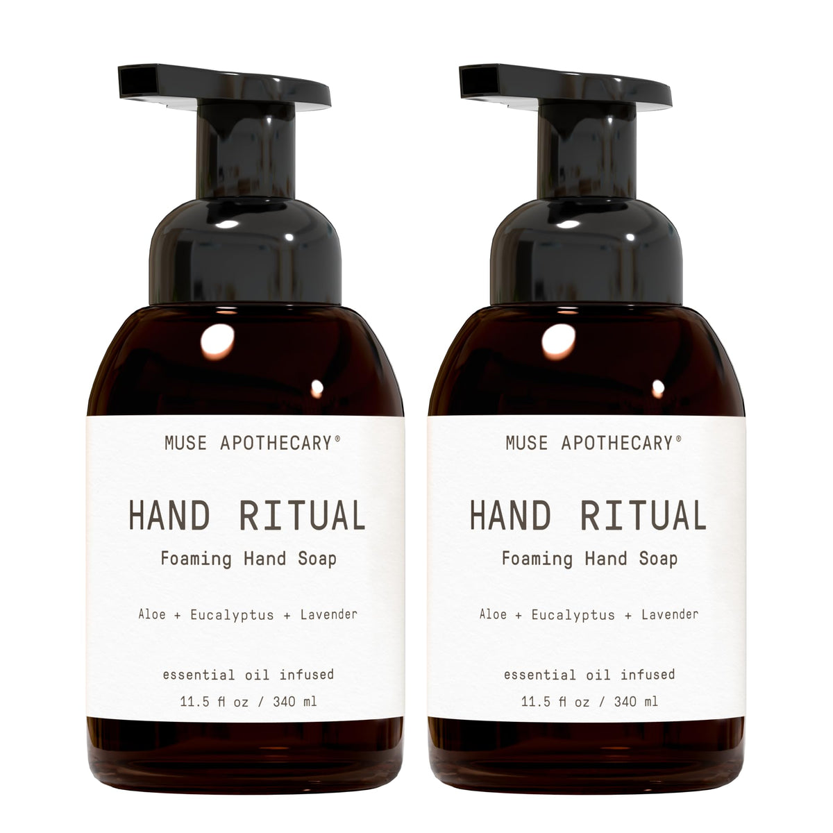 Muse Apothecary Hand Ritual - Aromatic and Nourishing Hand Soap, Infused with Natural Aromatherapy Essential Oils - USDA Certified Biobased - 16 oz, Aloe + Eucalyptus + Lavender, 2 Pack